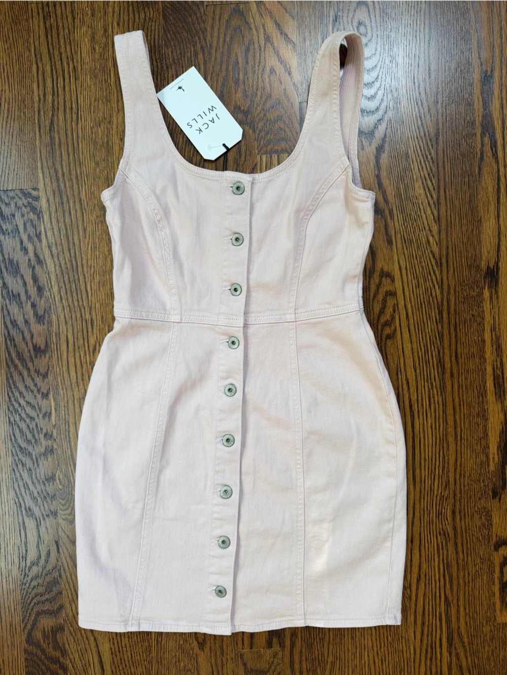 Jack Wills Light Blush Button-Front Tank Dress